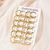 Ion Plating(IP) 304 Stainless Steel Huggie Hoop Earrings X-EJEW-O087-06A-4