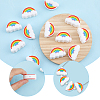 HOBBIESAY 12Pcs Rainbow Food Grade Eco-Friendly Silicone Beads SIL-HY0001-31-4