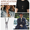 4Pcs 2 Colros Retro Alloy Pendant Black PU Leather Lariat Bolo Tie Necklaces NJEW-ME0001-11B-5