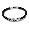 Braided Microfiber Leather Cord Bracelets BJEW-A092-01B-AS-4