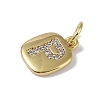 Rack Plating Brass Micro Pave CLear Cubic Zirconia Charms KK-E110-14G-P-2