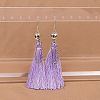 Zinc Alloy Polyester Skull Tassel Dangle Earrings FS-WG69CBD-02-1