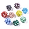 Electroplate Glass Round Woven Beads X-GLAA-T024-01A-1