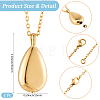 Teardrop 201 Stainless Steel Memorial Urn Ashes Pendant Necklaces DIY-CN0003-40G-2