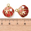 304 Stainless Steel Enamel with ABS Iimitation Pearl Pendants STAS-Z193-07G-02-3
