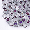 Autumn Theme Electroplate Transparent Glass Beads EGLA-S178-01D-1