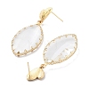 Brass Leaf Dangle Stud Earrings EJEW-Q800-38KCG-3