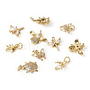 Fashewelry 10Pcs 5 Style Brass Micro Pave Cubic Zirconia Pendants KK-FW0001-09-2