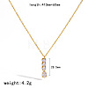 304 Stainless Steel Pave Clear Cubic Zirconia Pendant Necklaces for Women WGBFE42-02-1