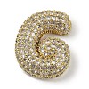 Rack Plating Brass Micro Pave Clear Cubic Zirconia Pendants ZIRC-U002-G-G-1