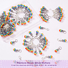100 Charms of 5pcs Alloy Flower with Resin Beaded Cluster Dangle Wine Glass Charms AJEW-AR0001-47-4