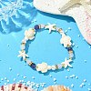 Shell Pearl & Natural & Synthetic Mixed Gemstone Beads Stretch Bracelets for Women BJEW-JB13898-02-1