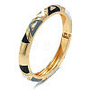 Triangle Pattern Zinc Alloy Enamel Hinged Bangles for Women FS-WGCD457-08-1