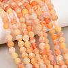 Frosted Natural Agate Beads Strands G-F367-8mm-03-8