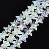 Electroplate Transparent Glass Beads Strands EGLA-Q136-01A-01-1