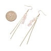 Natural Rose Quartz Chip Dangle Earrings EJEW-JE06712-01-4