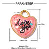 304 Stainless Steel Enamel Pendants STAS-OY014-26G-2
