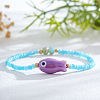 Resin & Porcelain Beads Stretch Bracelets for Women LP2947-10-1