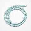 Synthetic Turquoise Smooth Round Beads Strands G-L146-6mm-01-2
