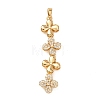 Tassel Brass Micro Pave Clear Cubic Zirconia Pendants KK-L271-01G-15-1
