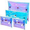 Olycraft 4Pcs 3 Style Laser Iridescent PVC Wallets AJEW-OC0003-48-1