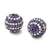 Stripe Pattern Polymer Clay Rhinestone Beads CLAY-NH0001-01K-2