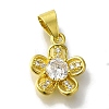 Flower Rack Plating Brass Micro Pave Cubic Zirconia Pendant KK-H485-01G-06-1