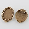 Vintage Alloy Brooch Cabochon Bezel Settings X-PALLOY-O038-28AB-NF-1