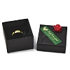 Kraft Paper Gift Boxes with Faux Rose Flower Outside for Ring CON-Z011-01B-01-3