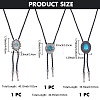 3Pcs 3 Styles Alloy Pave Resin Imitation Gemstone Flower Oval Pendant Bolo Tie Lariat Necklaces NJEW-CL0001-10-2