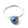 Copper Wired Natural Pearl Finger Rings RJEW-JR01037-4