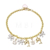 Summer Beach Dolphin & Bowknot Alloy Eanmel Charm Bracelets BJEW-JB10382-1