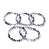 Natural Fluorite Beaded Stretch Bracelets BJEW-K233-02A-02-1