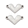 304 Stainless Steel White Enamel Connector Charms LS-STAS-Z078-12P-1