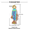 Printed Brass with Enamel Pendants KK-OY001-76G-01-2