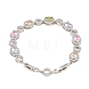 Platinum Tone Brass Micro Pave Cubic Zirconia Tennis Bracelets BJEW-B160-14P-5