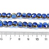 Half Plated Electroplate Transparent Glass Beads Strands EGLA-E060-02A-HP08-4