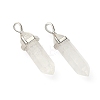 2Pcs Natural Quartz Crystal Double Terminated Pointed Pendants G-YW0002-05F-3