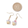 Ice Cream Cup Handmade Glass Seed Beads Dangle Earrings for Women EJEW-MZ00392-03-3