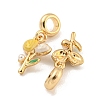 Rack Plating Alloy Enamel Flower European Dangle Charms FIND-B034-45G-01-2