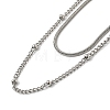 Non-Tarnish 304 Stainless Steel Double-Layer Necklace NJEW-Q321-01P-3