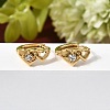 Valentine's Day 304 Stainless Steel Rhinestone Hoop Earrings EJEW-P344-03G-3