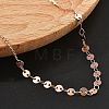 Brass Cable & Flat Sequin Chains Necklaces for Women NJEW-D302-44RG-2