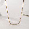 Baroque Keshi Pearl Bar Pendant Stainless Steel Satellite Chain Necklaces for Women XQ7733-2
