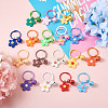 17Pcs 17 Colors Soft Rubber Pendant Keychains KEYC-BY0001-03-12