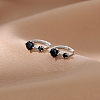 Brass Cubic Zirconia Hoop Earrings FS-WG07C05-02-1