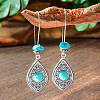 Bohemian Style Alloy Acrylic Hoop Earrings WG0B115-13-1