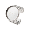 304 Stainless Steel Cuff Ring Components STAS-V012-01D-P-1