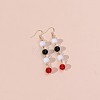 Alloy & Plastic Round Bead Dangle Earrings FS-WGDE872-01-1