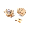 Brass Micro Pave Cubic Zirconia Box Clasps KK-B125-07G-02-2